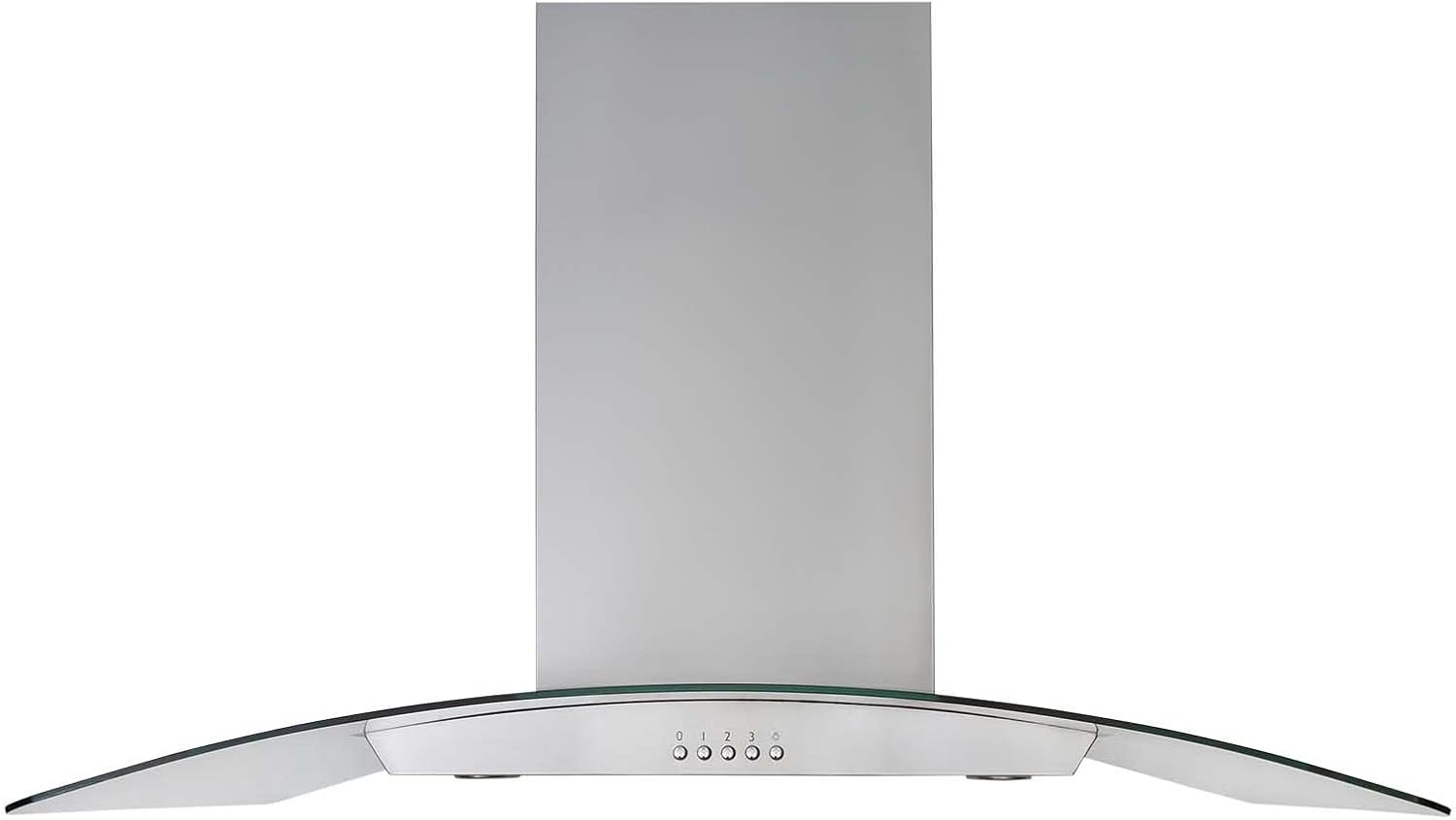 90cm Island Cooker Hood Kitchen Chimney Extractor Fan, Curved Glass In Brushed Stainless Steel, Ceiling Mounted - SIA ICH90SS.