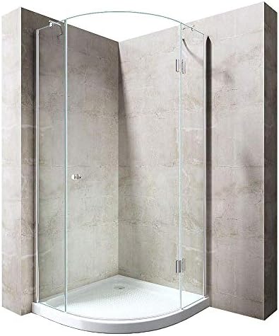 Durovin Bathrooms 1000 x 1000mm Quadrant Frameless Shower Enclosure - Hinged Door Corner Entry - 8mm Safety Clear Glass.