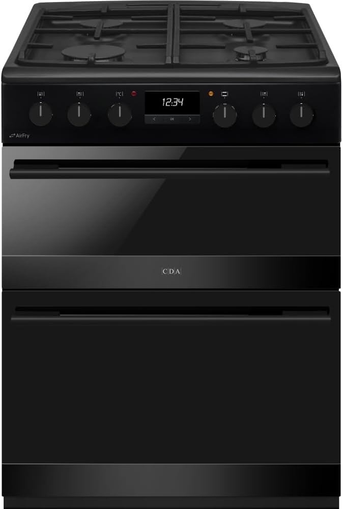 CDA CFD600MB Dual Fuel Cooker with Double Oven, A Rated - Black.