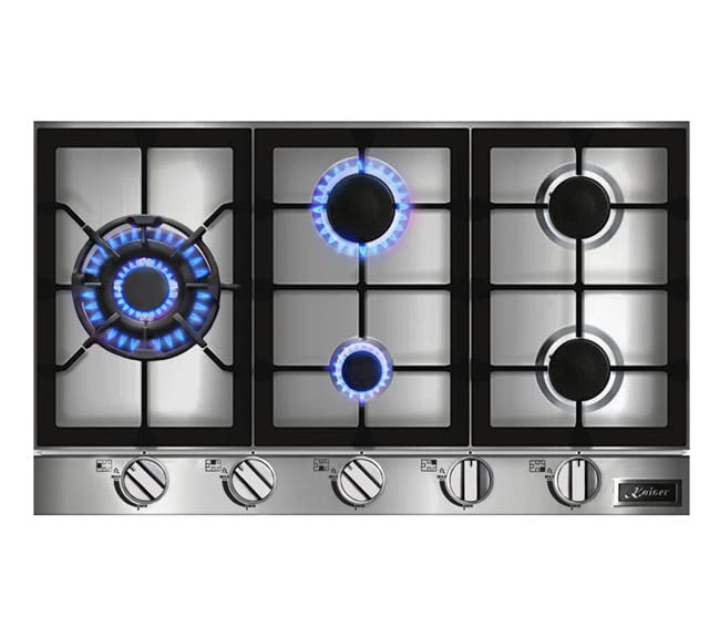 Kaiser Avantgarde Pro 86cm Turbo Gas Hob | Stainless Steel 5 Gas Burner Cooktop.