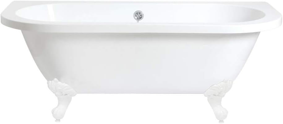 Milano Richmond - White 1685mm x 780mm Double Ended Freestanding Back to Wall Bath White Ball & Claw Feet.