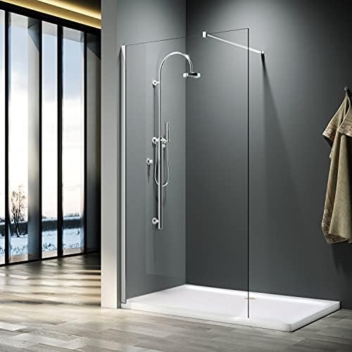 ELEGANT 900mm Walk in Shower Enclosure 6mm Tempered Safety Glass Wetroom Shower Screen Panel.