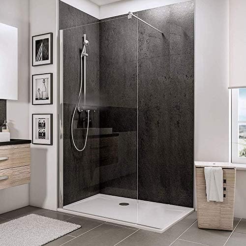 ELEGANT 900mm Walk in Shower Enclosure 6mm Tempered Safety Glass Wetroom Shower Screen Panel.