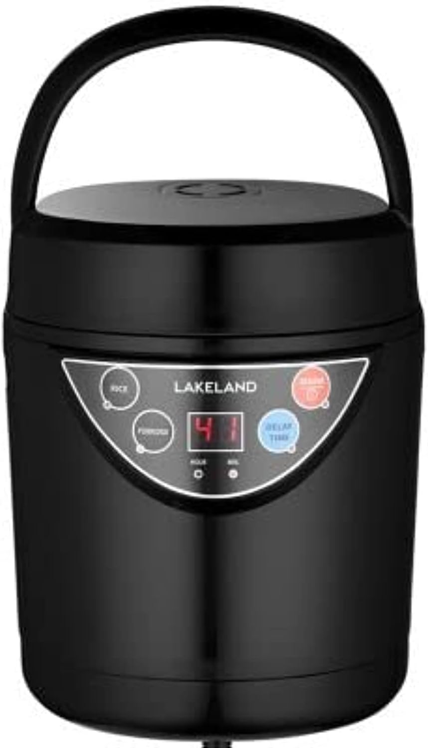 Lakeland 2 Portion Mini Electric Rice Cooker, Black.