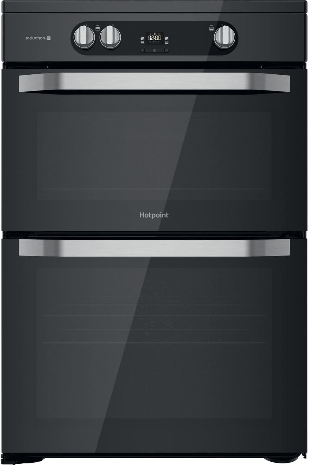 Hotpoint 60cm Double Oven Induction Electric Cooker - Black.