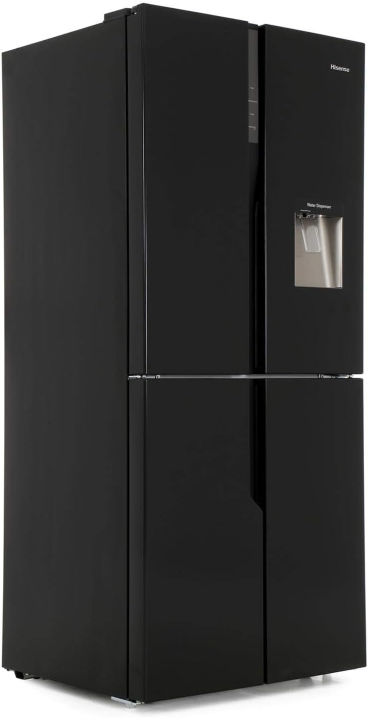 Hisense 431 Litre American Fridge Freezer - Black.