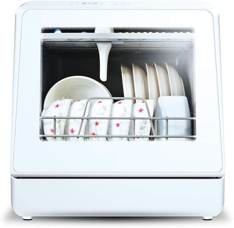 Table Top Dishwasher Household Automatic Dishwasher with 6 Place Settings, Installation-Free, 5 Programs LED Display, High Tempeature Disinfection, Freestanding practical.