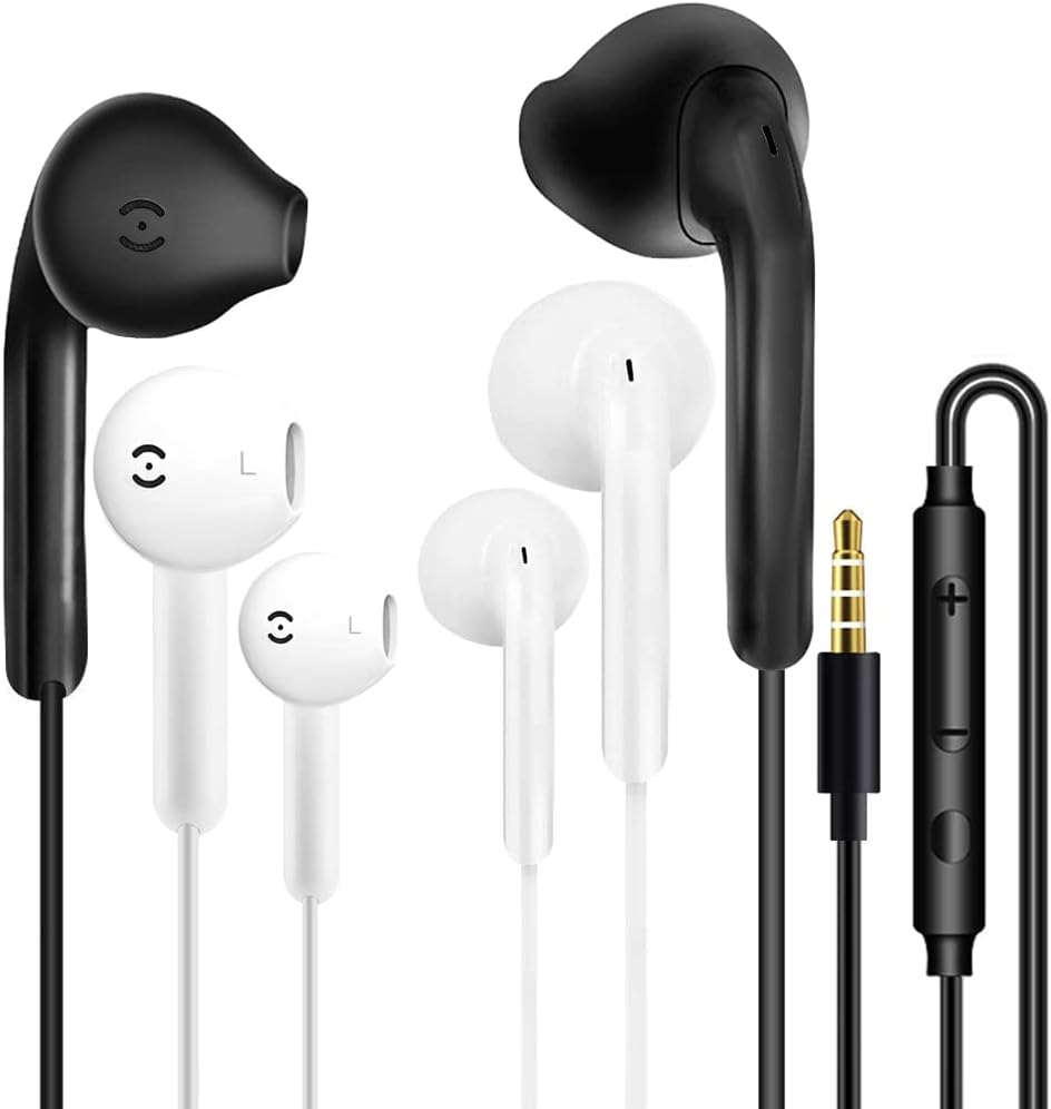 3 Pack Earphones Wired Headphones In Ear Wired Earbuds Noise Isolating Headset With Microphone remote sound control Compatible With iPhone Samsung Huawei Android Smartphones Tablets Laptops.