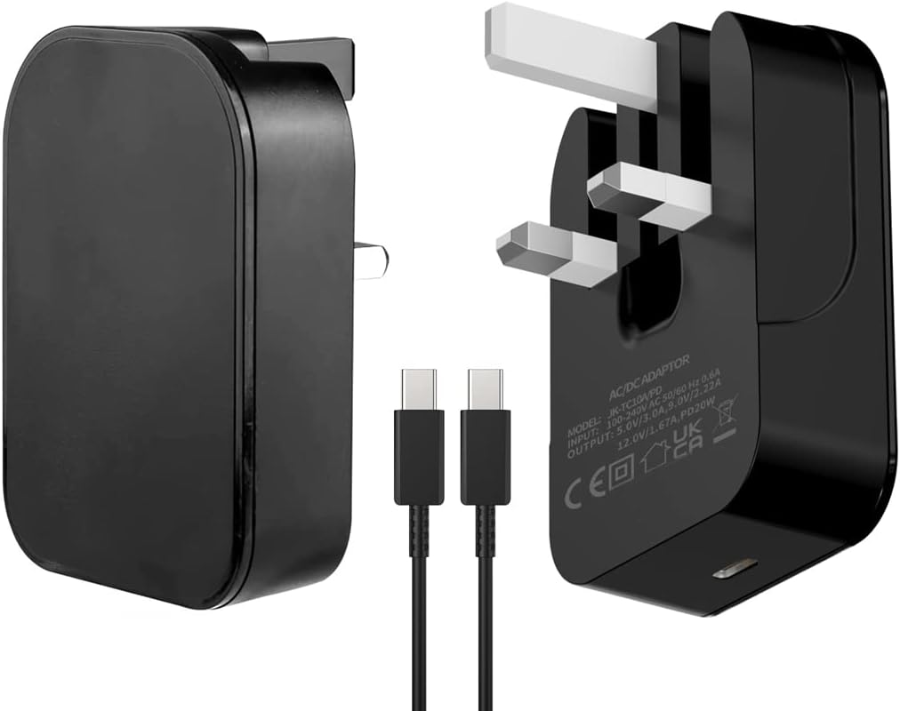 20W USB C Charger, Nokia G42 C32 X30 XR21 / Nokia G22 G60 Mobile Phone Fast Charger Folding Universal PD Charger With Smart IC UK Plug With PD USB C Cable For Nokia X30 5G / Nokia G60 5G (BLACK)