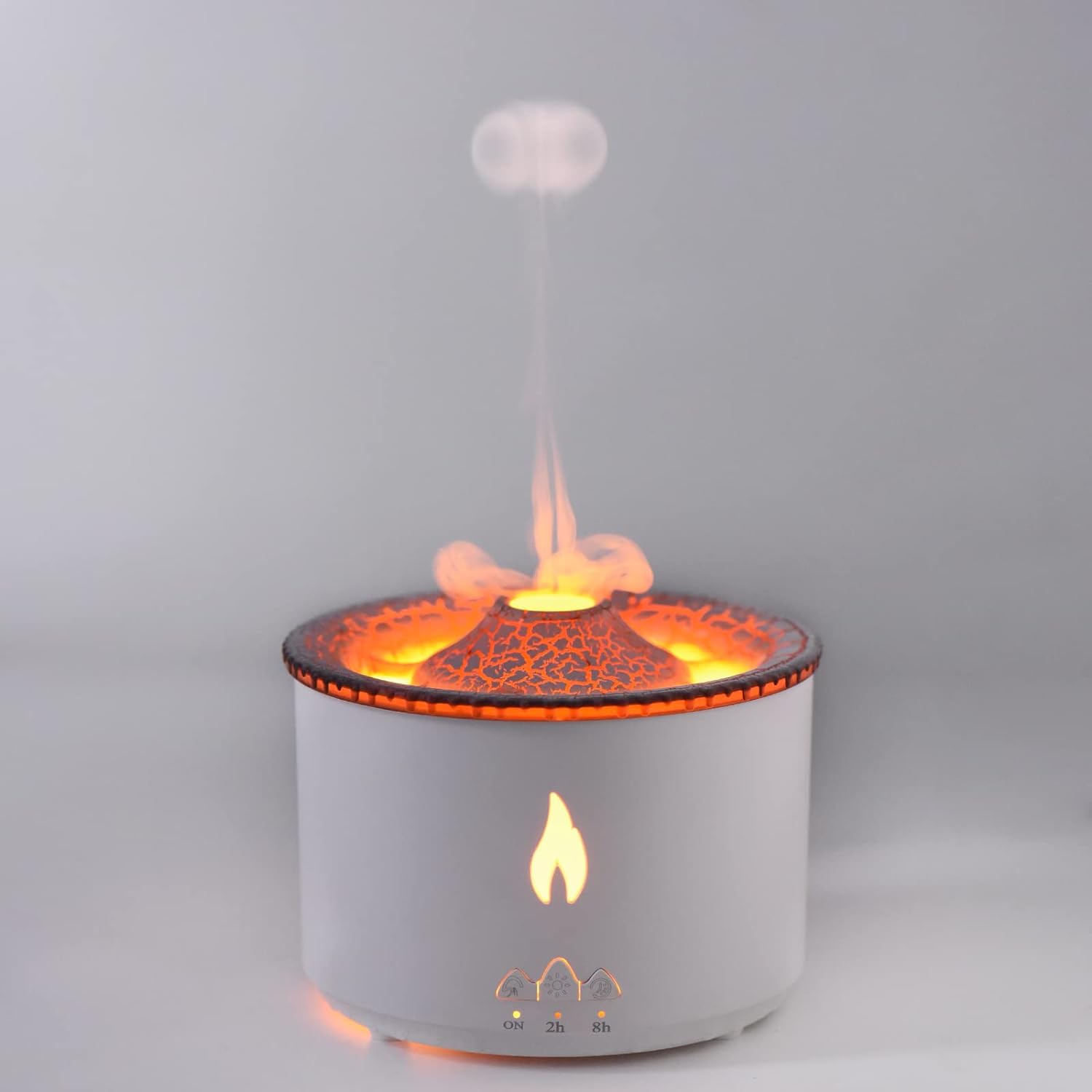 Volcano Humidifier, Jellyfish Mist Flame Diffuser for Bedroom Home and Office, Pulsating/Continuous Modes, 360ml.