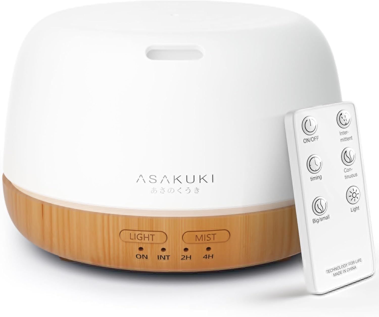 ASAKUKI 500ml Premium, Essential Oil Diffuser with Remote Control, 5 in 1 Ultrasonic Aromatherapy Fragrant Oil Humidifier Vaporizer, Timer and Auto-Off Safety Switch.