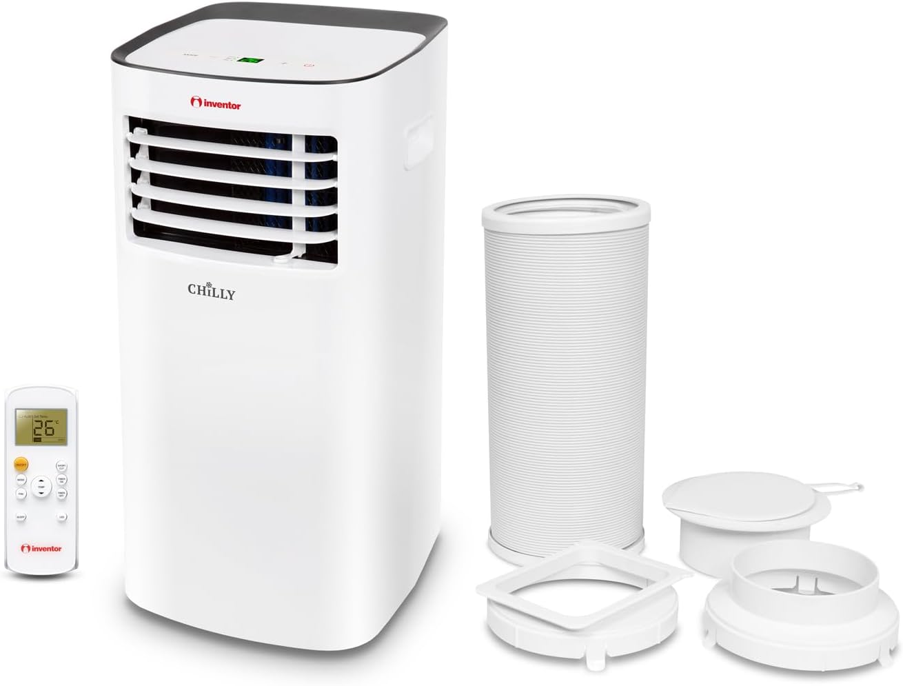 Air Conditioning Unit Inventor Portable Air Conditioner Chilly, 9000BTU, 3-1,Dehumidifier,Cooling,Fan,2 Fan Speeds,Energy efficient, 24 hr timer for Rooms 215ft(WEE/MM0449AA).