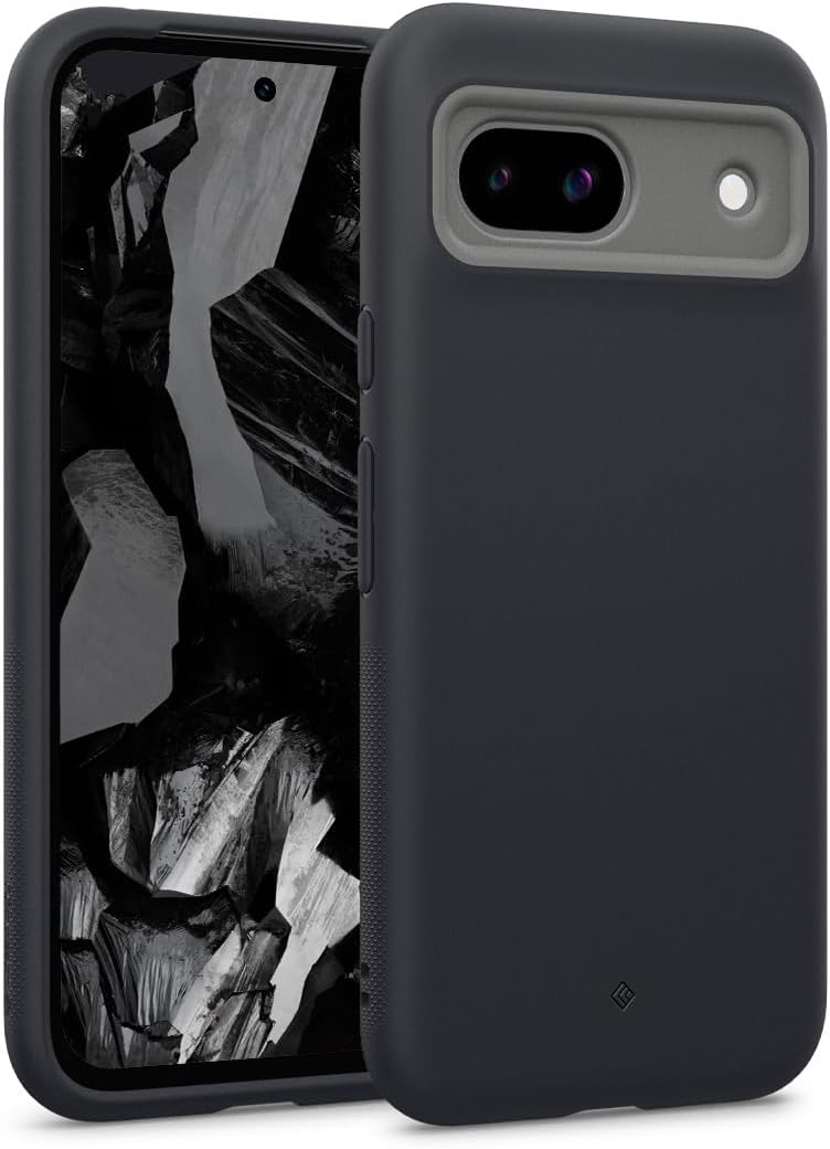 Caseology Nano Pop for Google Pixel 8 Case, [Two Tone Colour], Military Grade Drop Protection, Side Grip Patterns Phone Cover for Google Pixel 8 - Black Sesame