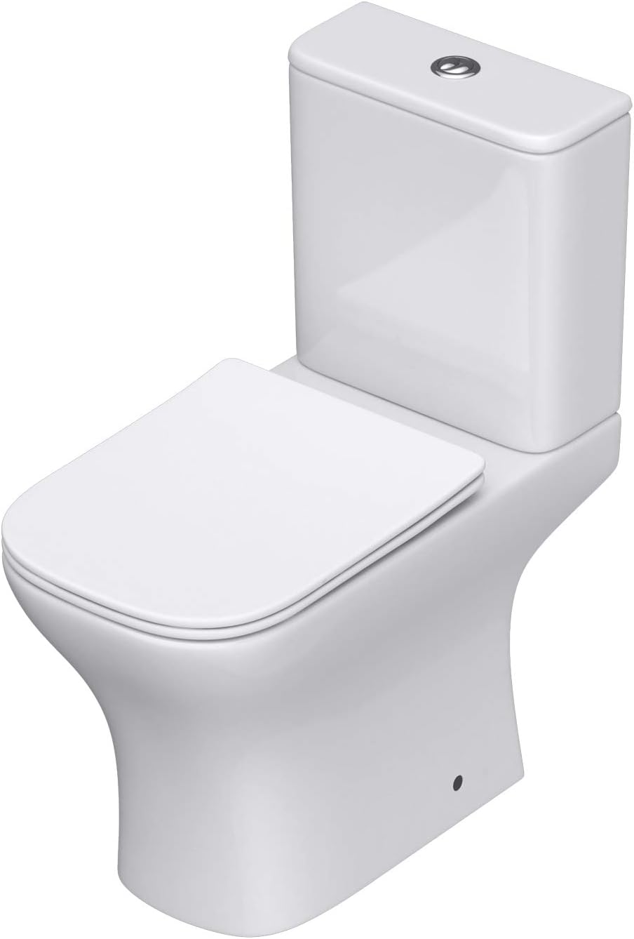 Durovin Bathrooms Close Coupled Toilet with Soft Close Seat and Cistern - Rimless Toilet Pan.