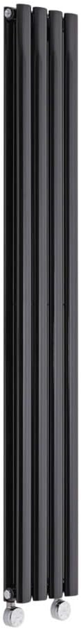 Milano Aruba - 1200W Anthracite Vertical Double Oval Panel Electric Radiator - 1780mm x 236mm.