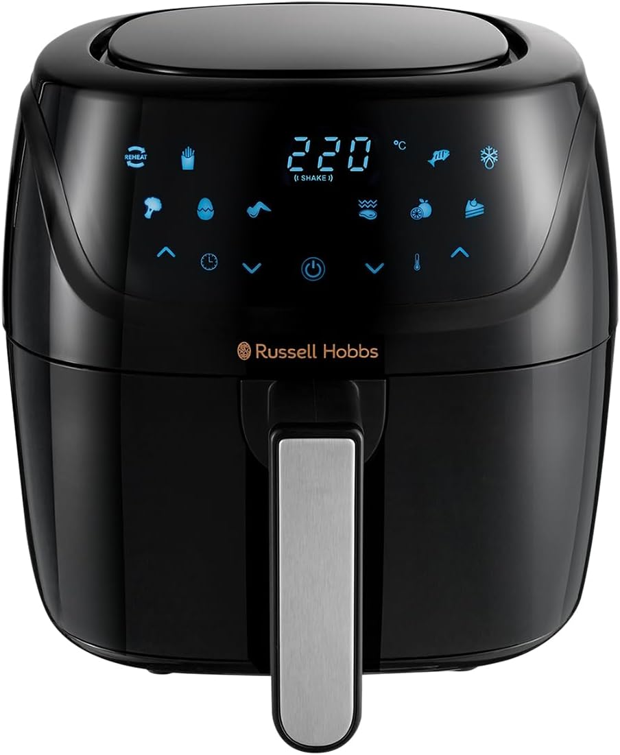 Russell Hobbs 4L Rapid Digital Air Fryer [7 Cooking Functions |10 Programs] Energy Saving, Max temp 220°C, Easy clean, Touch screen, Use without oil, Grill, Bake, Roast, Reheat, Frozen etc. 27160.