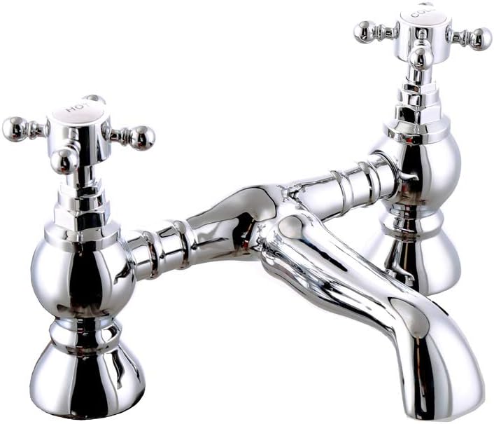 NRG Traditional Bath Shower Filler Mixer Tap & Bathroom Shower Head Set Chrome Brass.