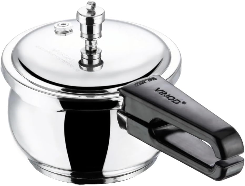 VINOD Belly Shape Stainless Steel Induction Pressure Cooker/Pressure Canner, Instant Pot multi cooker (1.5 Litres).