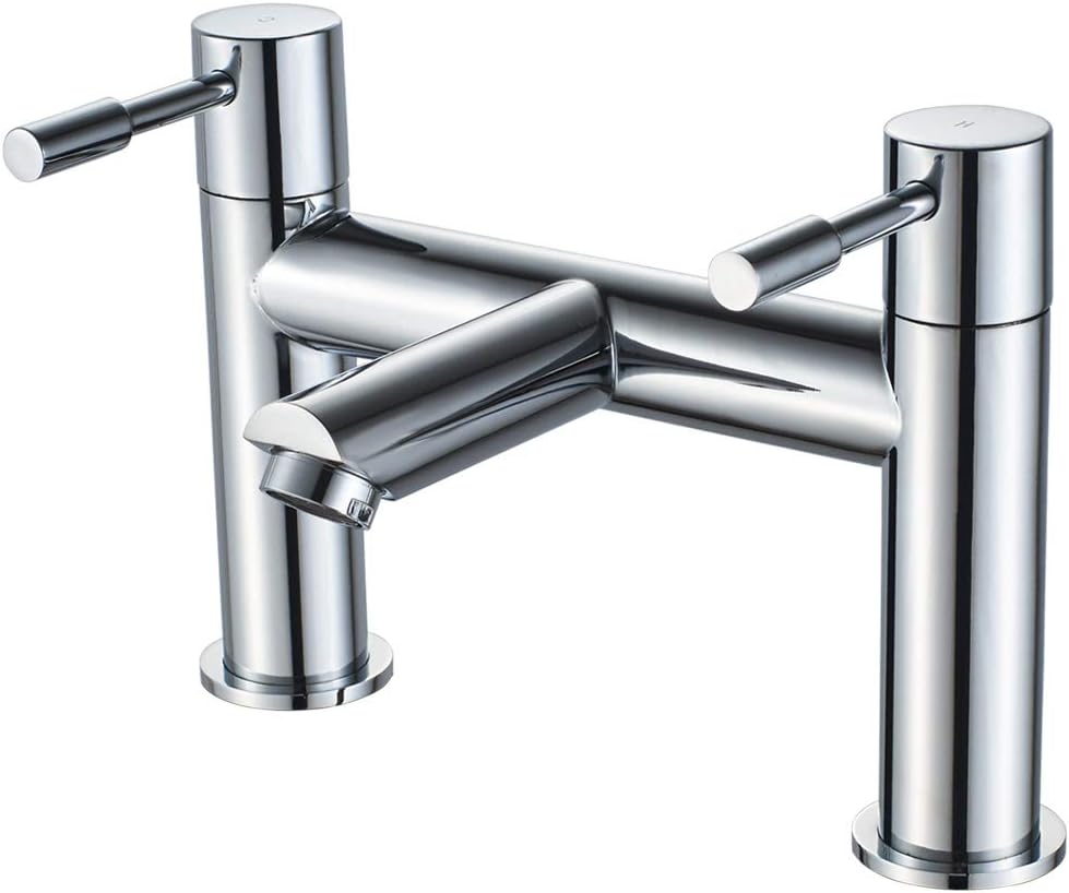 Luckyhome Bath Mixer Tap,Bathroom Double Lever Bath Tub Filler Mixer Tap Solid Brass Fitting.