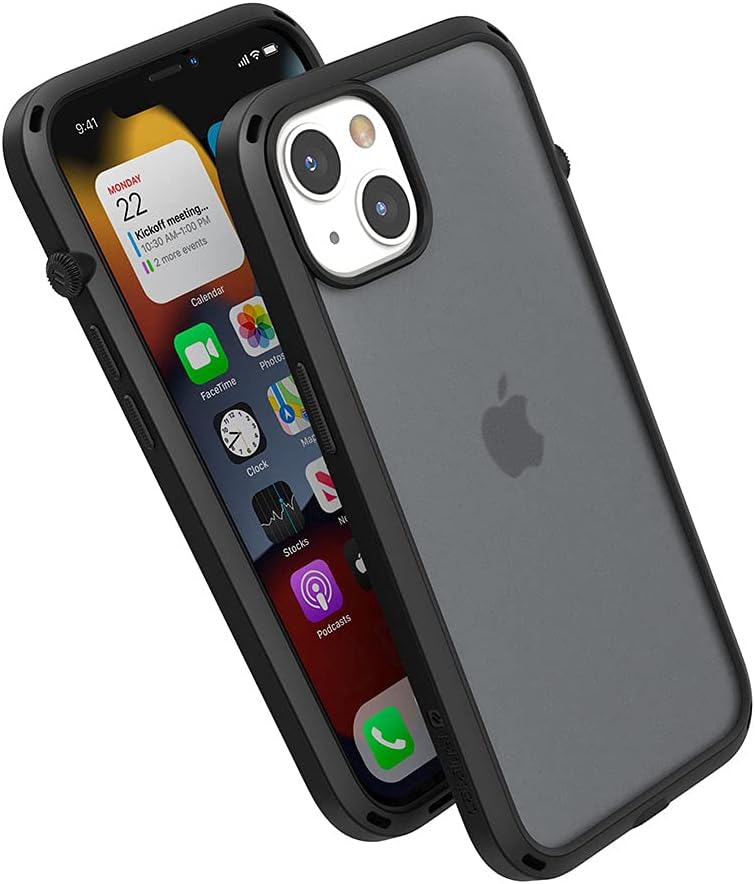 Catalyst iPhone 13 Case Influence Series Slim Case, Finger-Print Safe Cases, Drop Proof Phone, with Lanyard (Stealth Black).