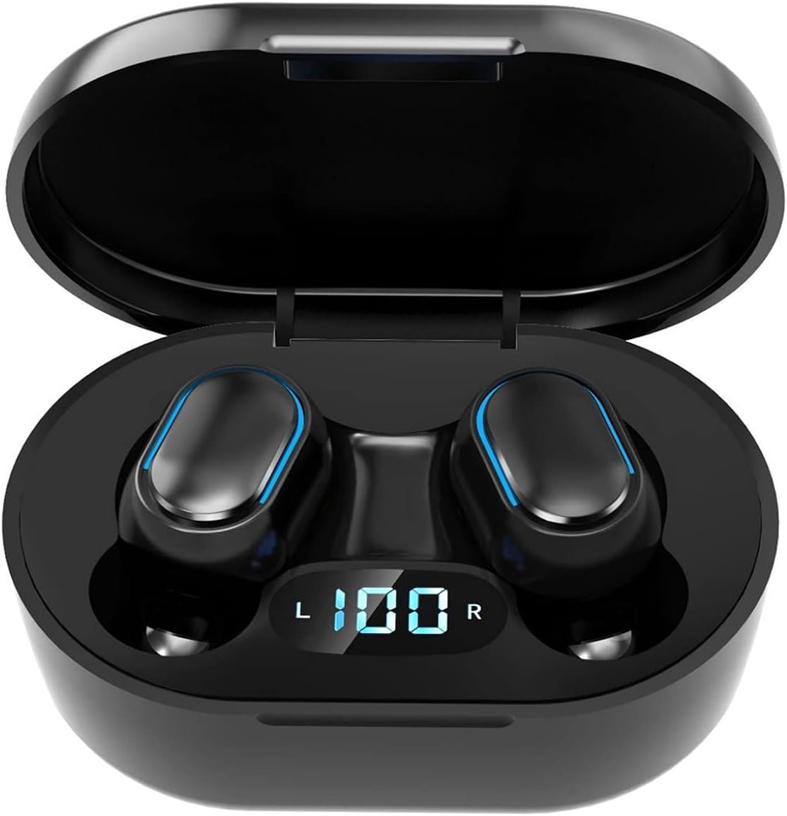 JOKBEN Wireless Headphones, True Wireless Earbuds with Led Display Charging Case, HD HiFi Stereo, One-click Smart Control, Built-in Mic, IPX7 Waterproof Wireless Bluetooth Earphones for Work/Sport.