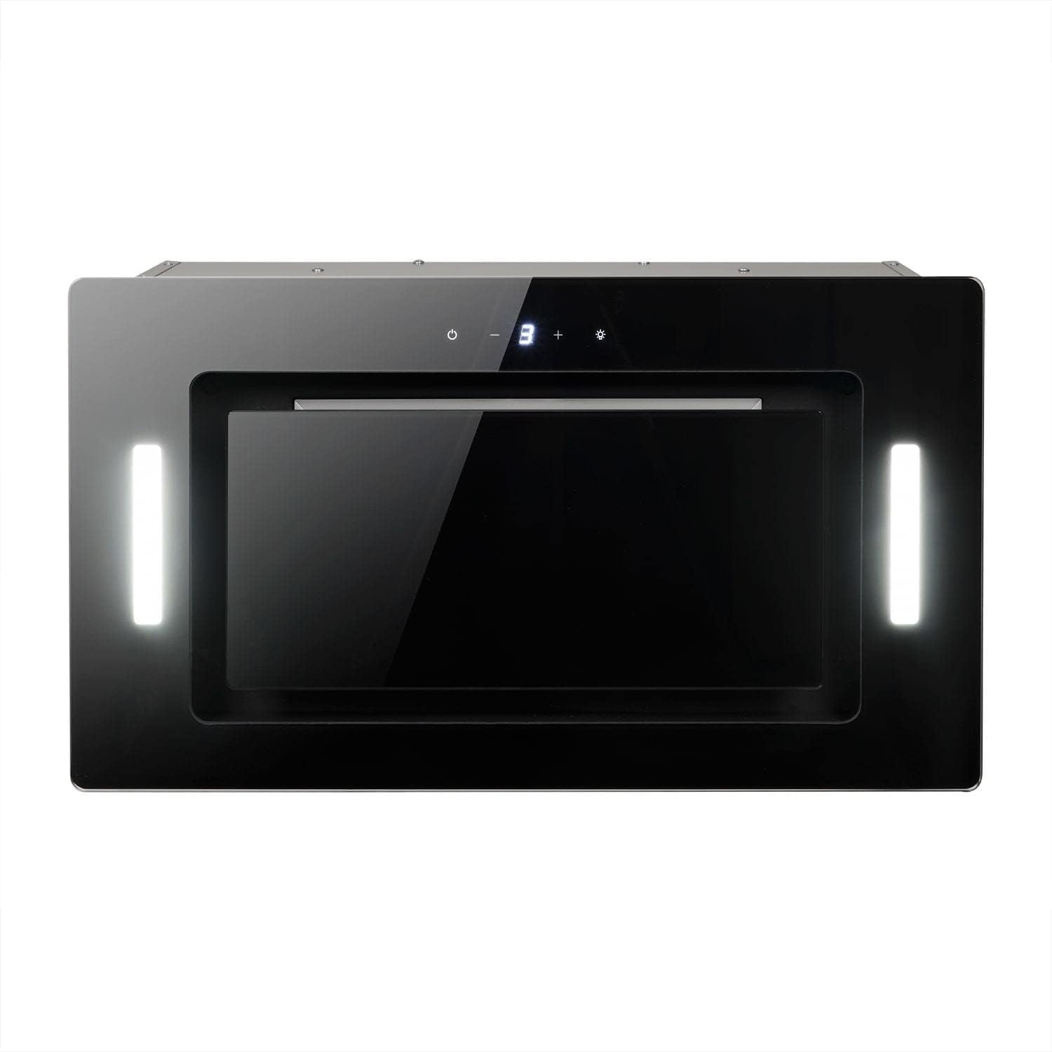 electriQ 52cm Black Glass Canopy Cooker Hood Kitchen Extractor Fan - 5 Year Warranty.