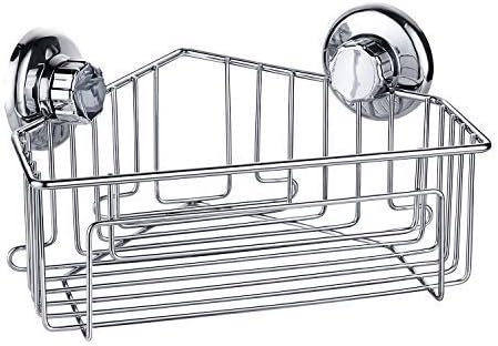 JS Shower Caddy Suction Bathroom Shelves Corner SUS304 Stainless Steel Shower Tidy Organiser Baskets Storage for Home & Kitchen.