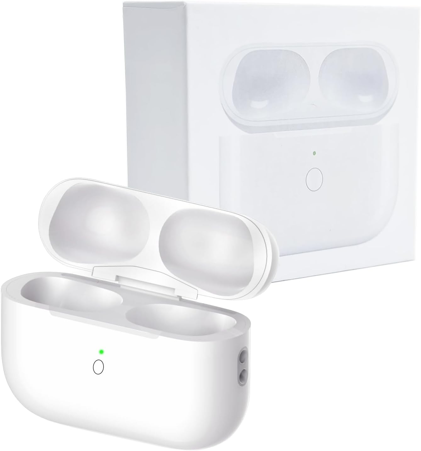 Wireless Charging Case Replacement for AirPods Pro 2,Charging Case Compatible with AirPods Pro 1,AirPods Pro 2 Case - Lid-Open Instant Pairing,Wireless/Wired Charging,Bluetooth sync Button.(White).