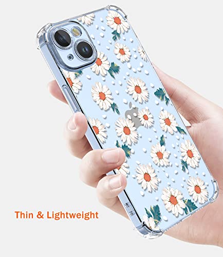 XINYEXIN Case for OPPO A74 5G / OPPO A54 5G, Painting Flower Pattern Clear Case Soft TPU Silicone Case Slim Shockproof Bumper Girl Women Phone Cover - Daisy.