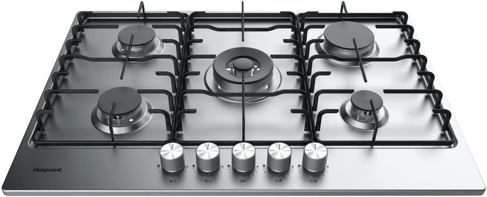 Hotpoint 75cm 5 Burner Gas Hob - Stainless Steel.