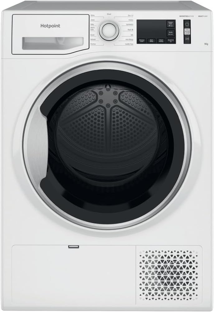 Hotpoint Crease Care 9kg Freetstanding Heat Pump Tumble Dryer - White.