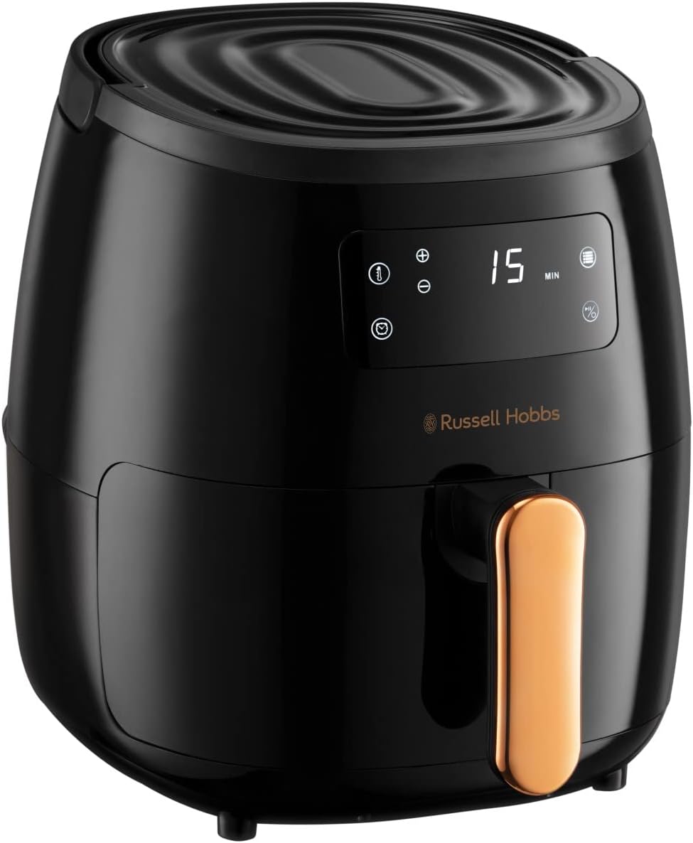 Russell Hobbs XL Family Rapid Digital Air Fryer 5L [7 Cooking Functions|Carry Handle] Energy Saving, Dishwasher Safe parts, Removable basket, Timer, Max Temp 200°C, No oil, Grill, Bake, 26510.