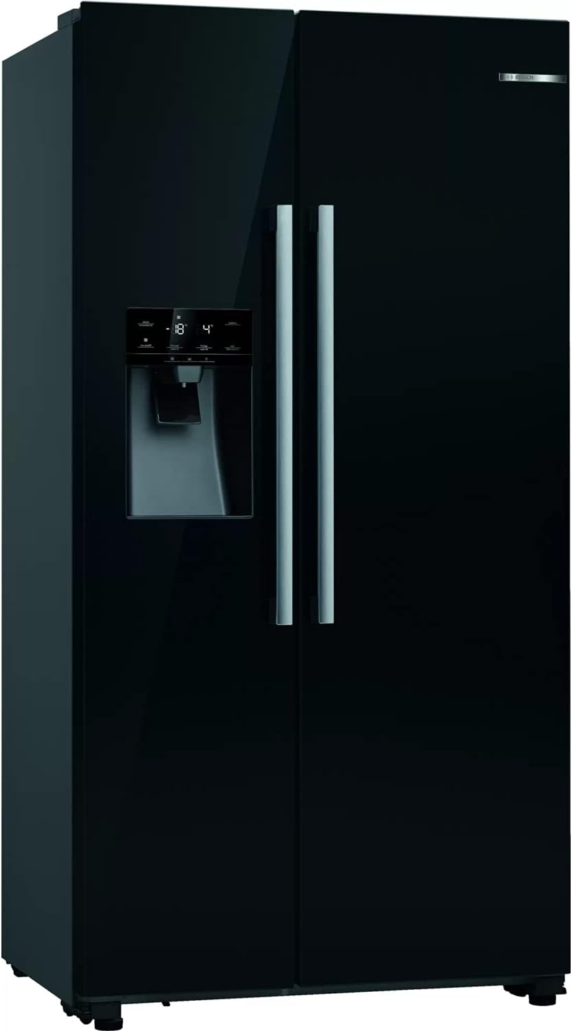 Bosch Home & Kitchen Appliances Bosch KAD93VBFPG Serie 6 Freestanding American Fridge Freezer with NoFrost, Ice Dispenser, XXL Capacity, LED Lights, VarioZone, Black.