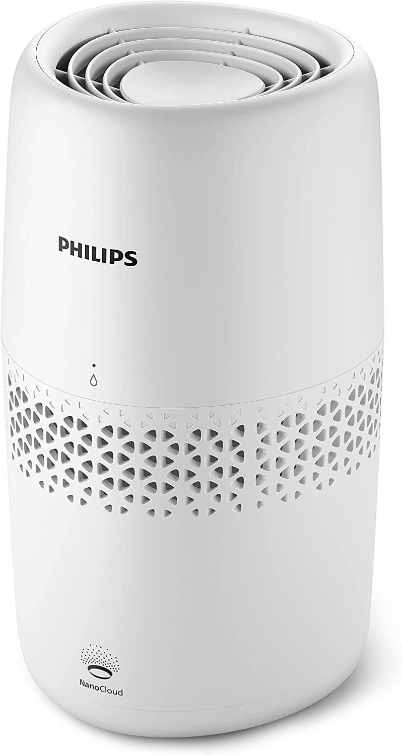 Philips Air Humidifier 2000 Series, NanoCloud Technology, 2L Water Tank, Rooms up to 31m2, Up to 99% Less Bacteria, Low Noice with 22.5 dB, White (HU2510/10).