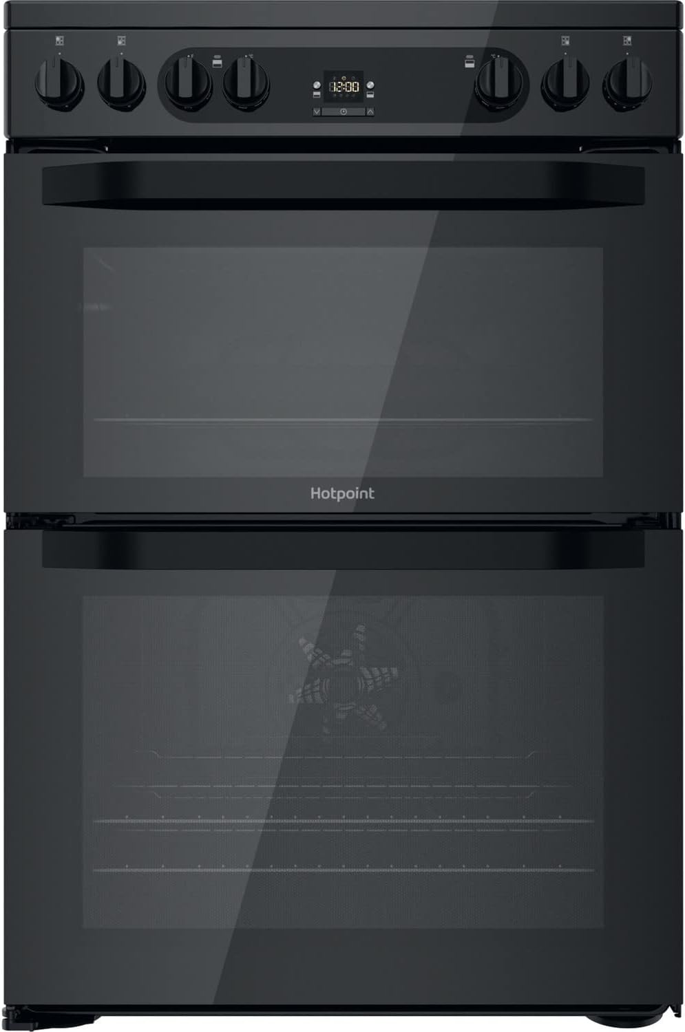 Hotpoint 60cm Double Oven Electric Cooker with Catalytic Cleaning - Black.