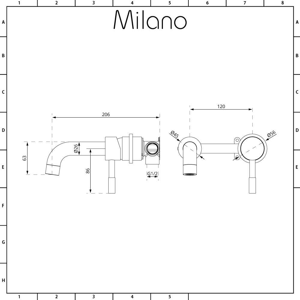 Milano Altham - Modern White Ceramic Oval Countertop Bathroom Basin Sink and Wall Mounted Basin Mixer Tap - 520mm x 320mm.