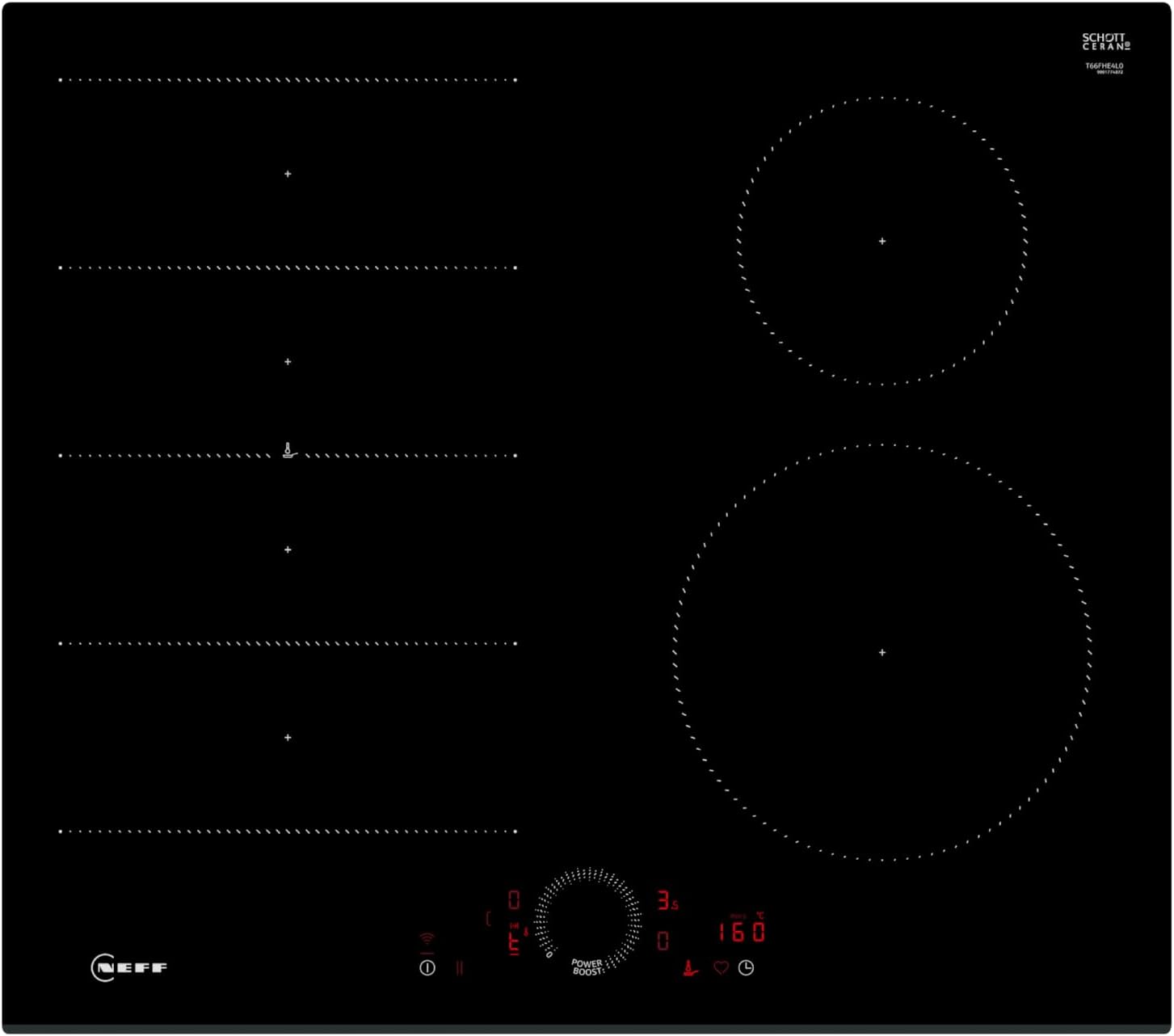 Neff T66FHE4L0 N 70, Built-in Induction hob 60 cm Black.