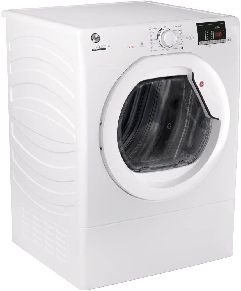 Hoover HLEV10DG 10kg Vented Tumble Dryer, White, Digital Display.