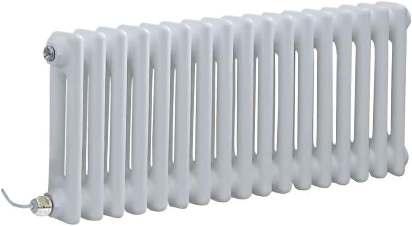 Milano Windsor - 1200W White Cast Iron Style Horizontal Double Column Electric Radiator WiFi Thermostat - 600mm x 1010mm.