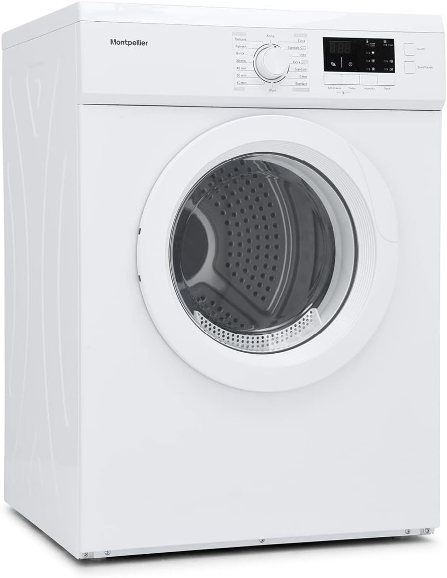 Montpellier MVSD7W Freestanding 7kg Vented Sensor Tumble Dryer - White.