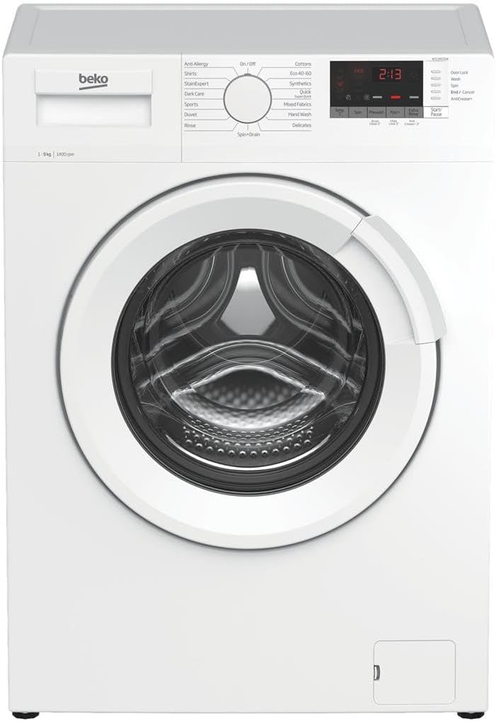 Beko WTL94151W Washing Machine | 9 kg Capacity 1400 rpm Spin Speed | B Rated Energy Class| White Colour, 28 Minute Quick Wash Technology | RecycledTub.