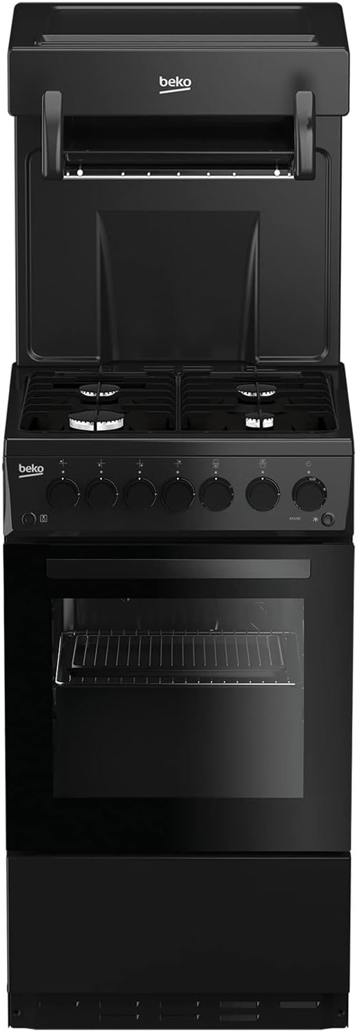 Beko KA52NEK 50cm Single Oven Gas Cooker With Eye Level Grill - Black.