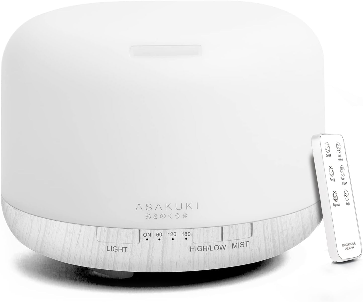 ASAKUKI 500ml Premium, Essential Oil Diffuser with Remote Control, 5 in 1 Ultrasonic Aromatherapy Fragrant Oil Humidifier Vaporizer, Timer and Auto-Off Safety Switch.