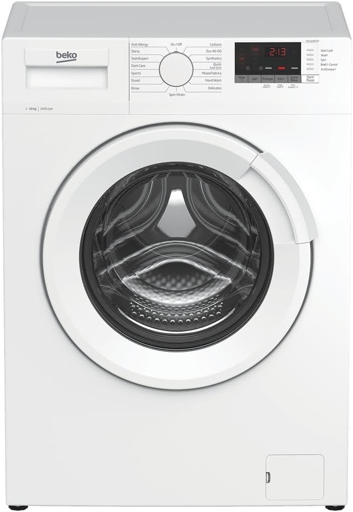 Beko WTL104151W Front Load Washing Machine | 10 kg Capacity 1400 rpm Spin Speed | B Rated Energy Class| White , 28 Minute Quick Wash Technology | RecycledTub.