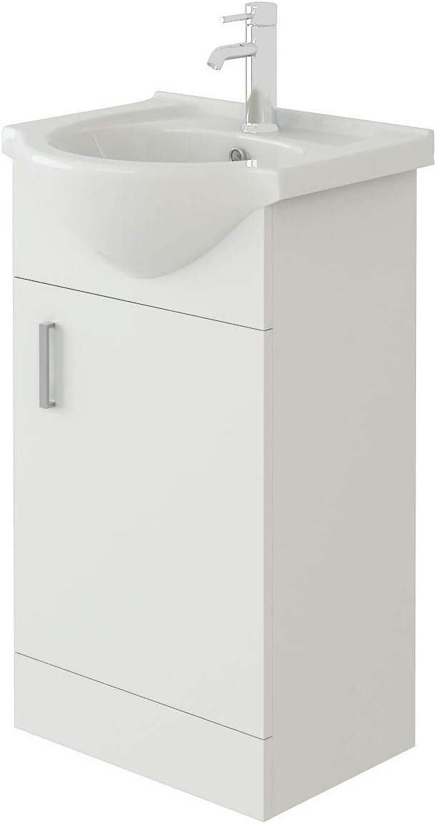 VeeBath Linx Bathroom Vanity Basin Sink Cabinet Unit High Gloss White Soft Close Door Hinges Storage Furniture - 1050mm.