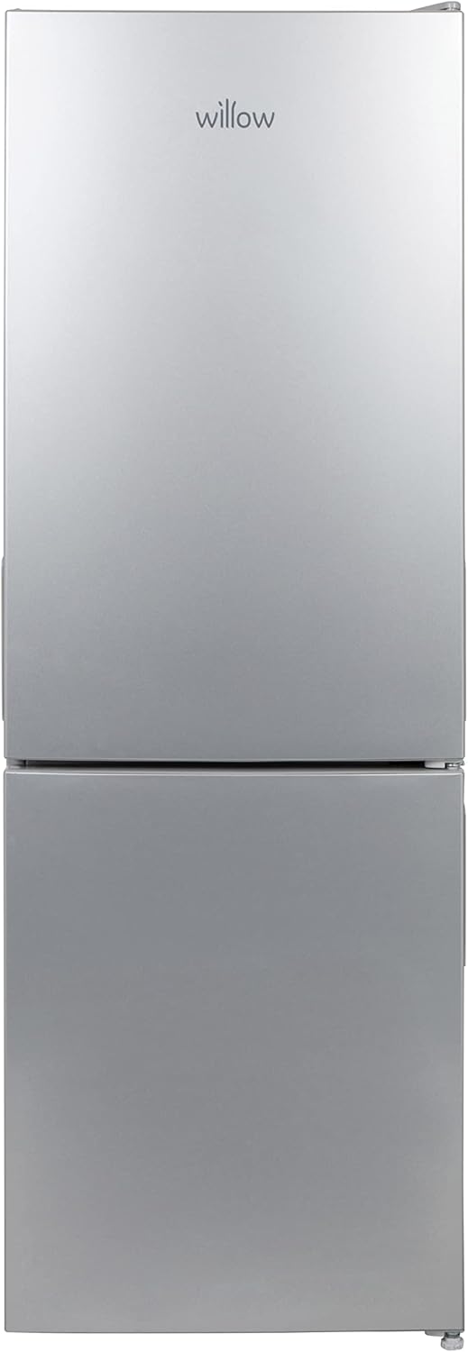 Willow WFF157S 157L Freestanding 70/30 Fridge Freezer with Adjustable Thermostat, Mark-Proof Finish, Low Frost, 2 Year Warranty - Silver.