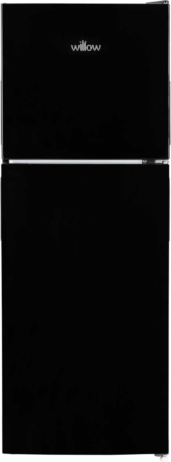 Willow WTM138B 138L Top Mount Fridge Freezer with Adjustable Thermostat, Mark-Proof Finish, 2 Years Manufacturer’s Warranty - Black.