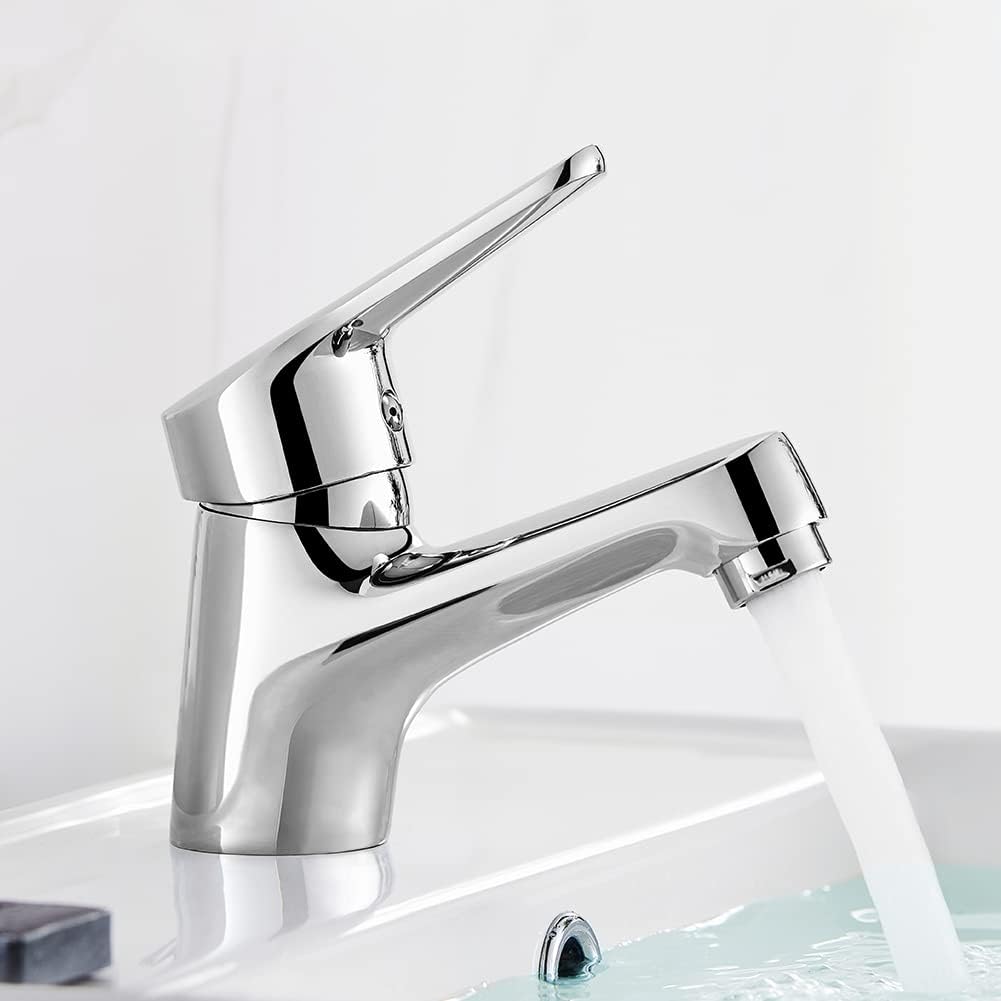 Ibergrif M11050 Bathroom Basin Taps,Sink Taps Mixers Chrome Brass with UK Standard Hoses.