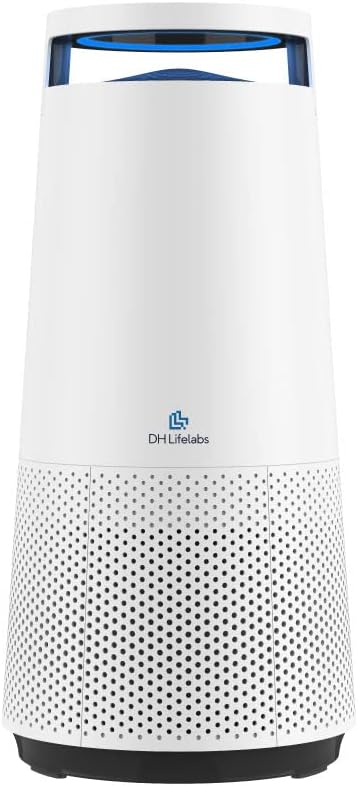 DH Lifelabs | Sciaire Mini + HEPA Air Purifiers | Ions Actively Clean Deodorize Air | Eliminates 99.9% of Bacteria Viruses | H13 HEPA Filter for Allergies | 103 Sq Metres Bedroom Home | Grey.