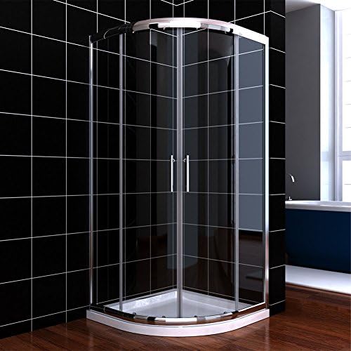 ELEGANT 800 x 800mm Offset Quadrant Shower Enclosure 6mm Tempered Sliding Glass Cubicle Door.